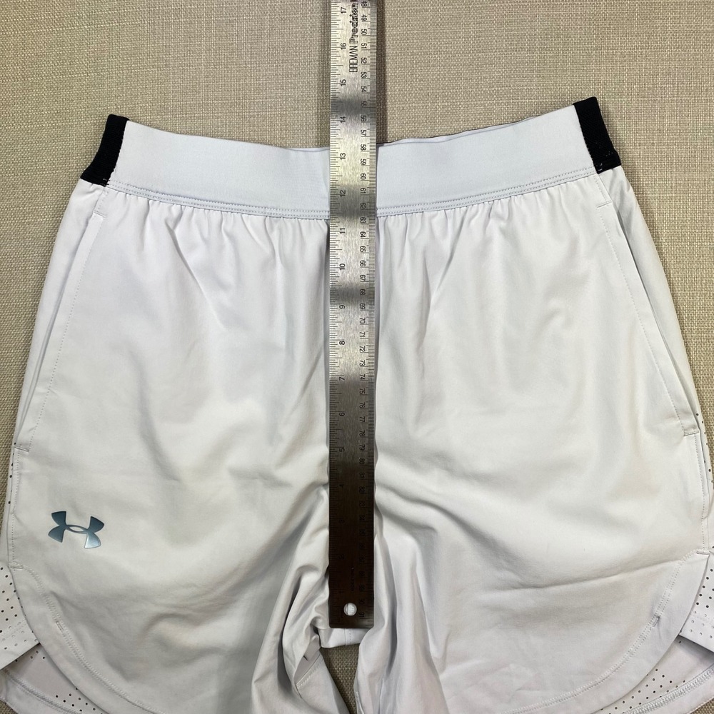 Under Armour Mens Stretch Woven White Training Unlined Shorts Fitted Size Medium - Picture 4 of 9